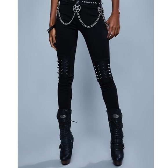 Dolls Kill Pants - WIDOW Waiting to Exhale spike leggings